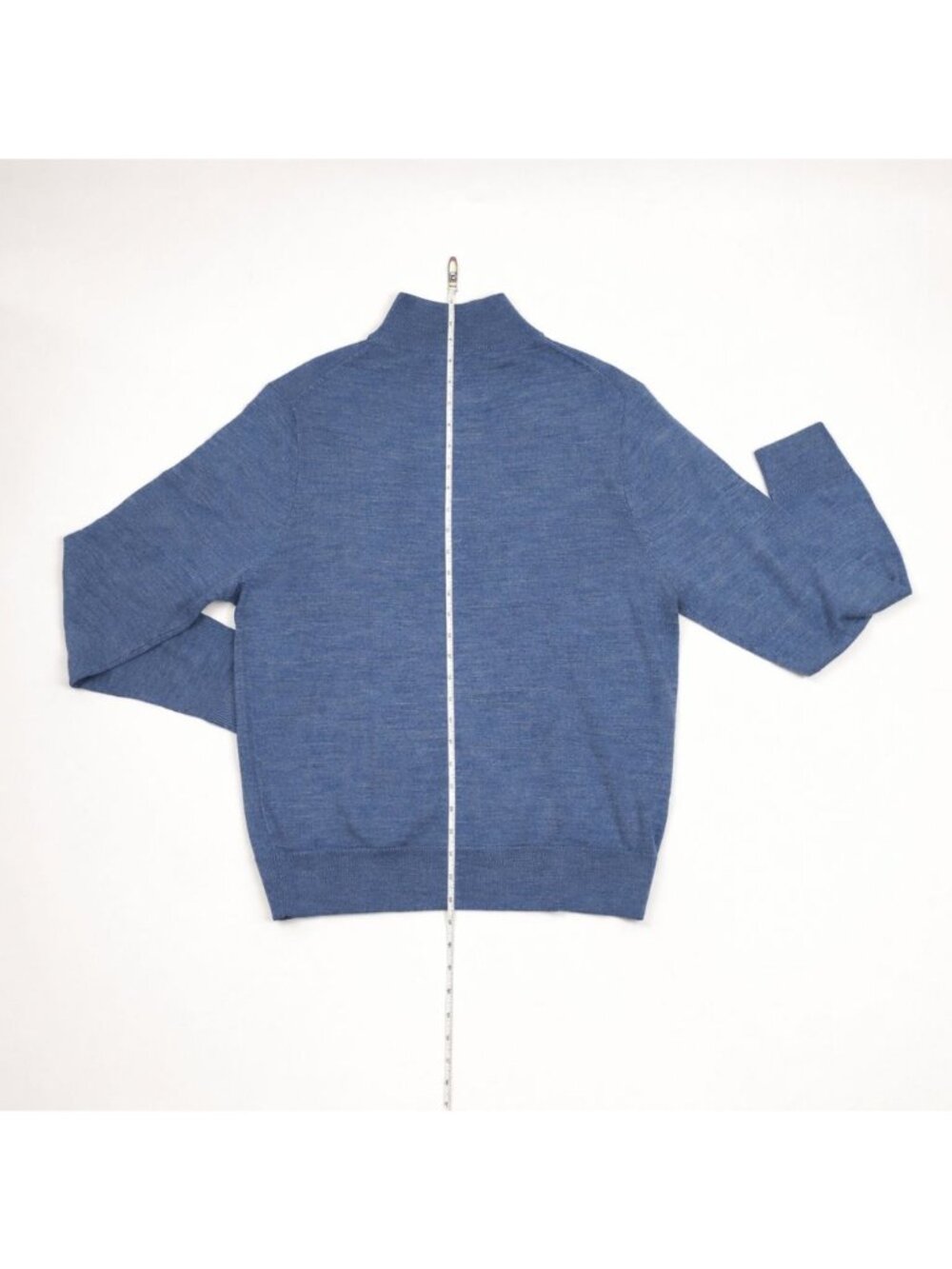 J.Crew Factory Machine-Washable Merino Blend Half-Zip Sweater Men’s Large Blue - Picture 8 of 16